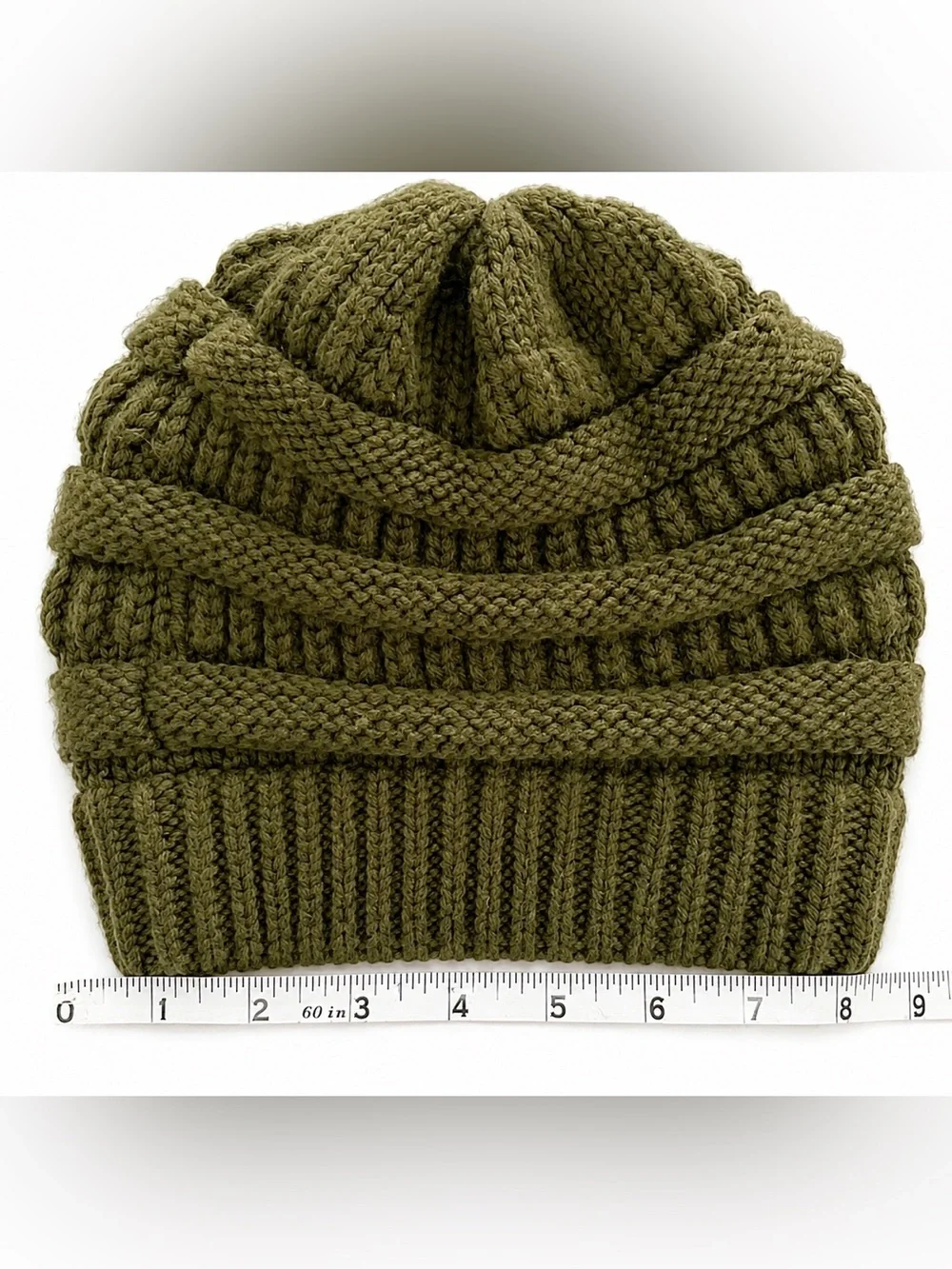 C.C Exclusives Beanie Olive Green Knit Slouchy